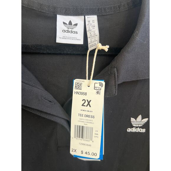 COPY - Adidas Tee Dress black in 2X sporty summer cotton - Picture 2 of 9